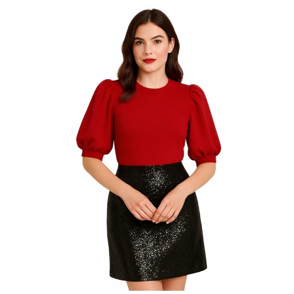 NWT Muse Red Back Bow Top